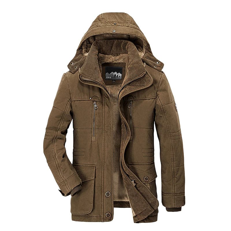 Bauluvio - Herren-Winterjacke mit Kapuze aus Fleece