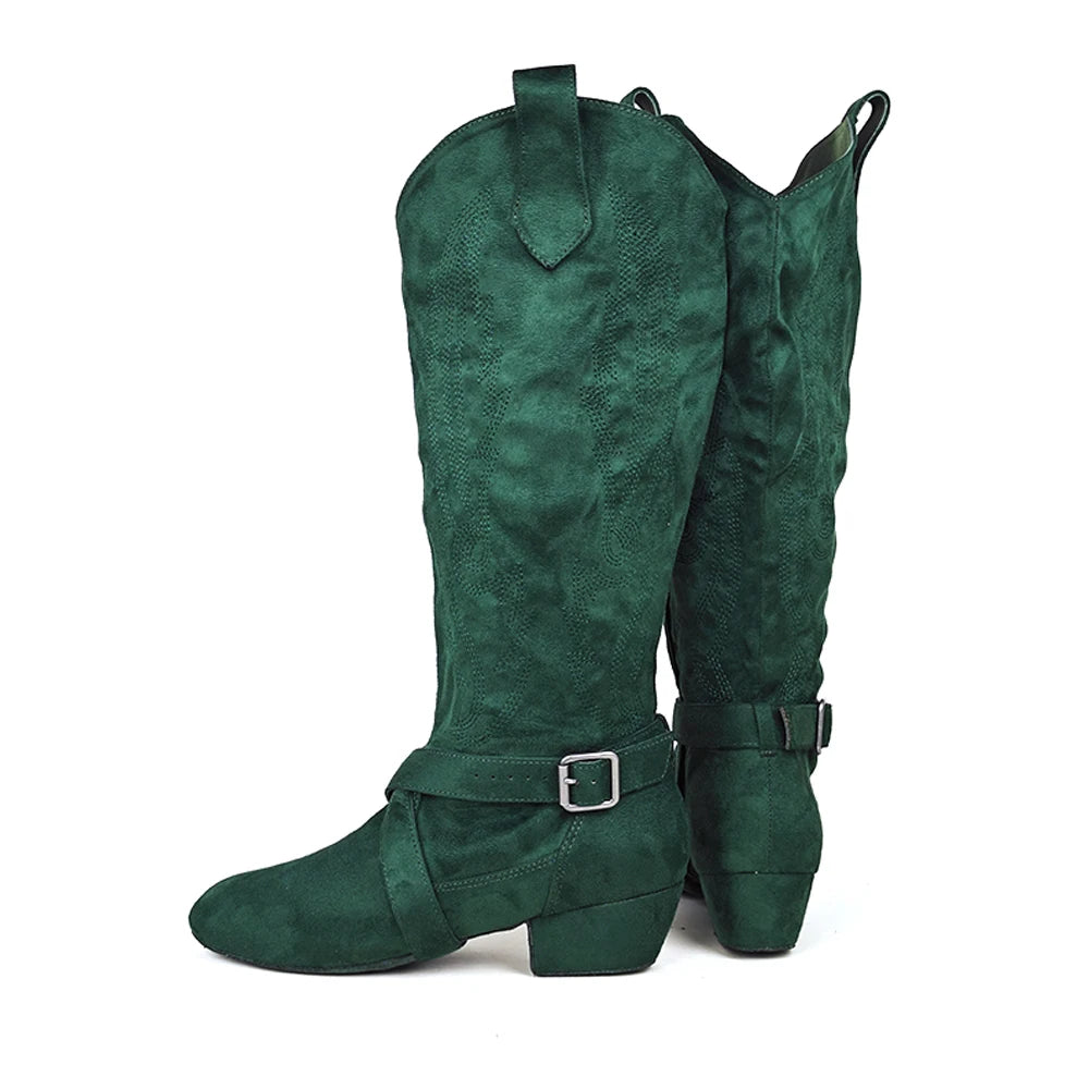 Bauluvio - Western Style Wildleder Sohle Linie Stiefel