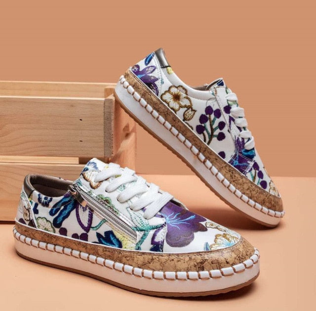 Bauluvio - Orthopädische Floral Sneakers für Frauen