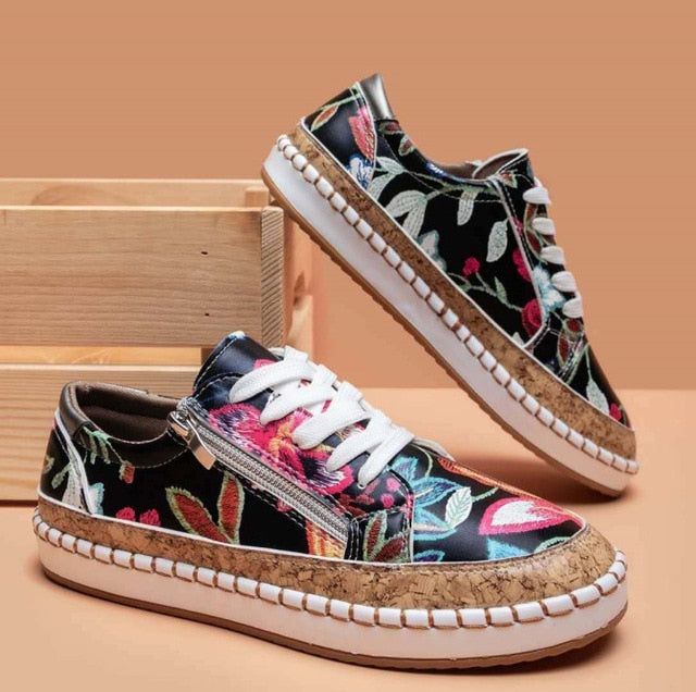 Bauluvio - Orthopädische Floral Sneakers für Frauen