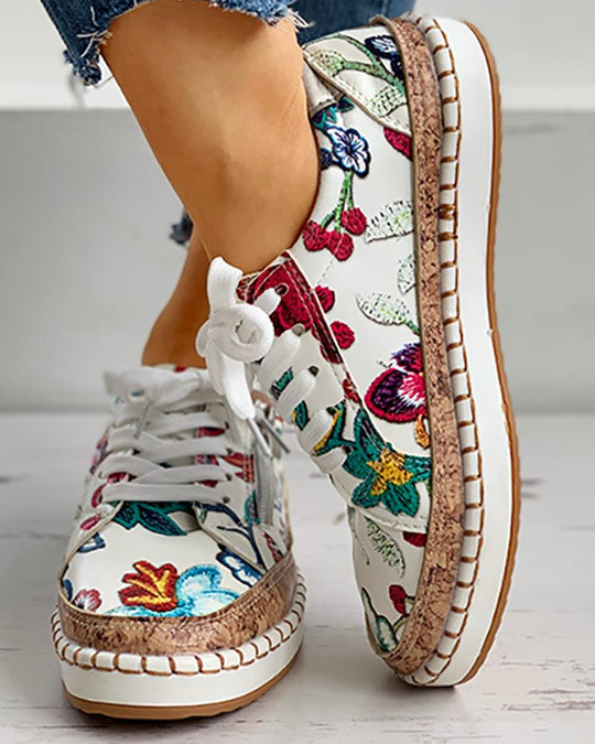 Bauluvio - Orthopädische Floral Sneakers für Frauen