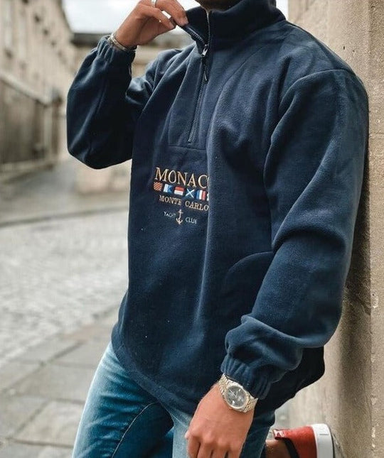 Bauluvio - Bedrucktes Sweatshirt mit halbem Reißverschluss