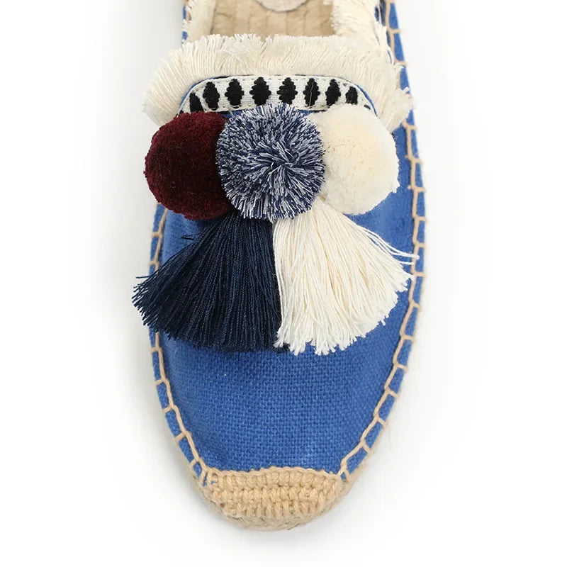 Bauluvio - Espadrille-Mules mit flauschigem Ball