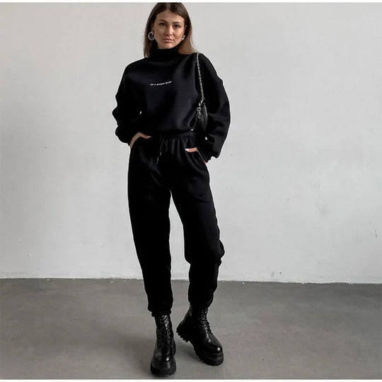 Bauluvio - Turtleneck-Trainingsanzug mit hoher Taille für Frauen