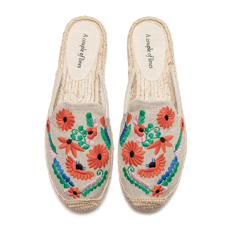 Bauluvio - Bestickte Espadrille-Pantoletten für Frauen