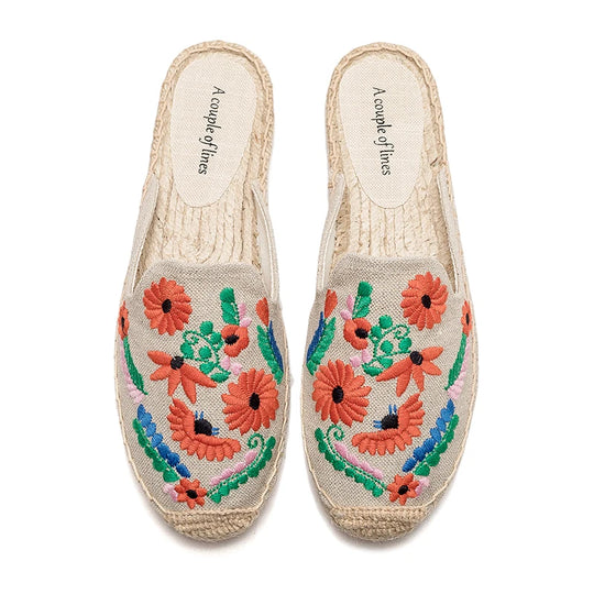 Bauluvio - Bestickte Espadrille-Pantoletten für Frauen