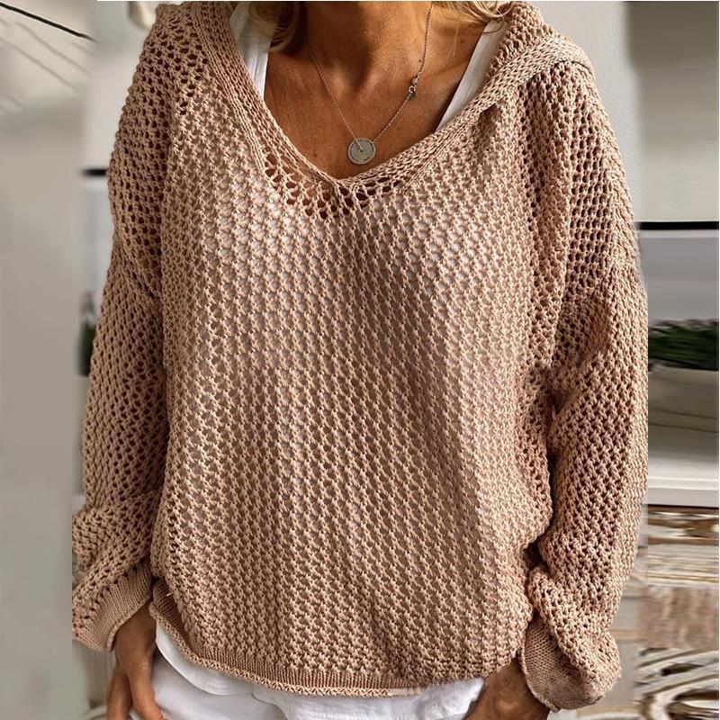 Bauluvio - Damenstrickpullover mit Kapuze