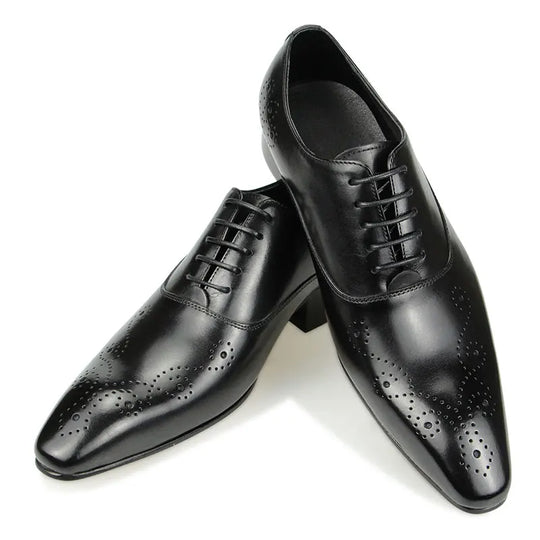 Bauluvio - Schwarze Kleid Schuhe Oxfords für Männer