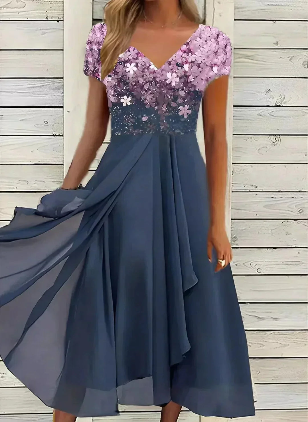 Bauluvio - Chiffonkleid aus geblümter Spitze für Frauen