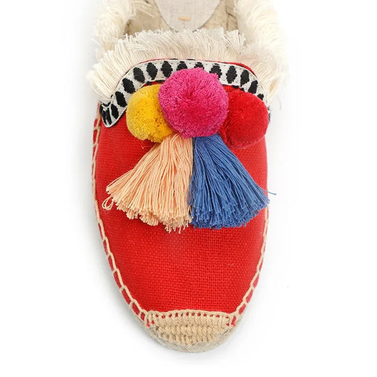 Bauluvio - Espadrille-Mules mit flauschigem Ball