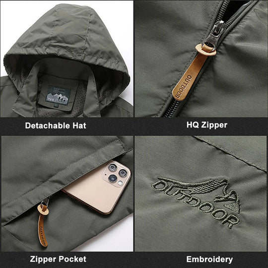 Bauluvio - Tactical Waterproof Hooded Windbreaker für Männer