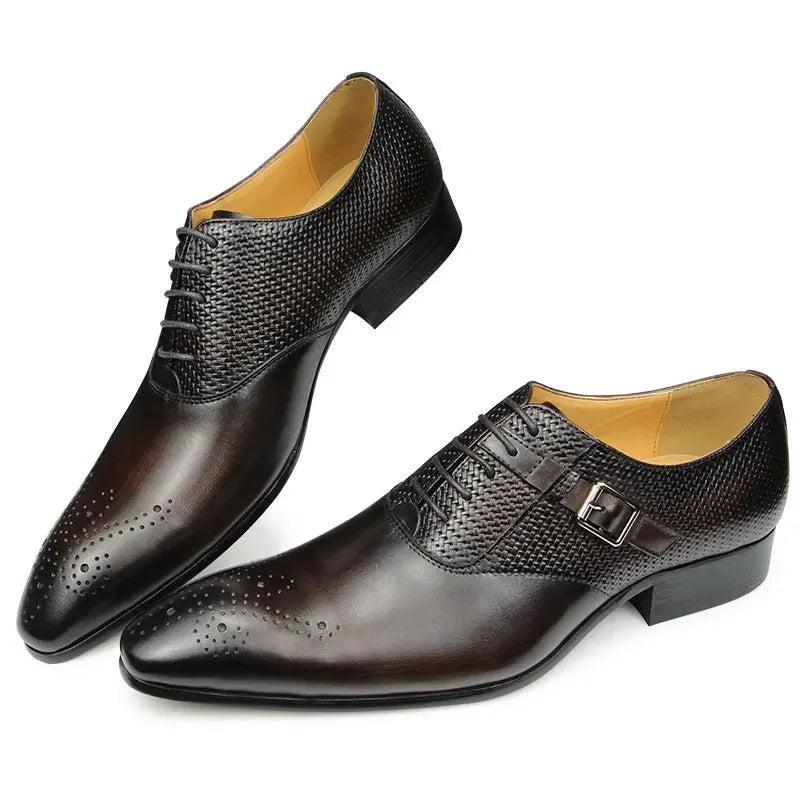 Bauluvio - Herren Casual Oxford Business Leder Dress Schuhe