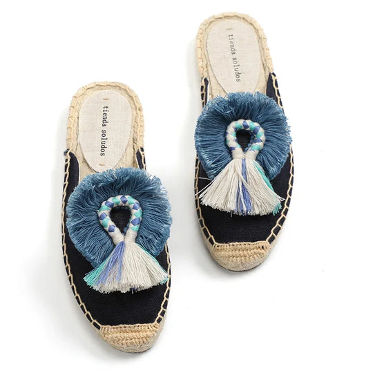 Bauluvio - Espadrille-Mules mit flauschigem Ball