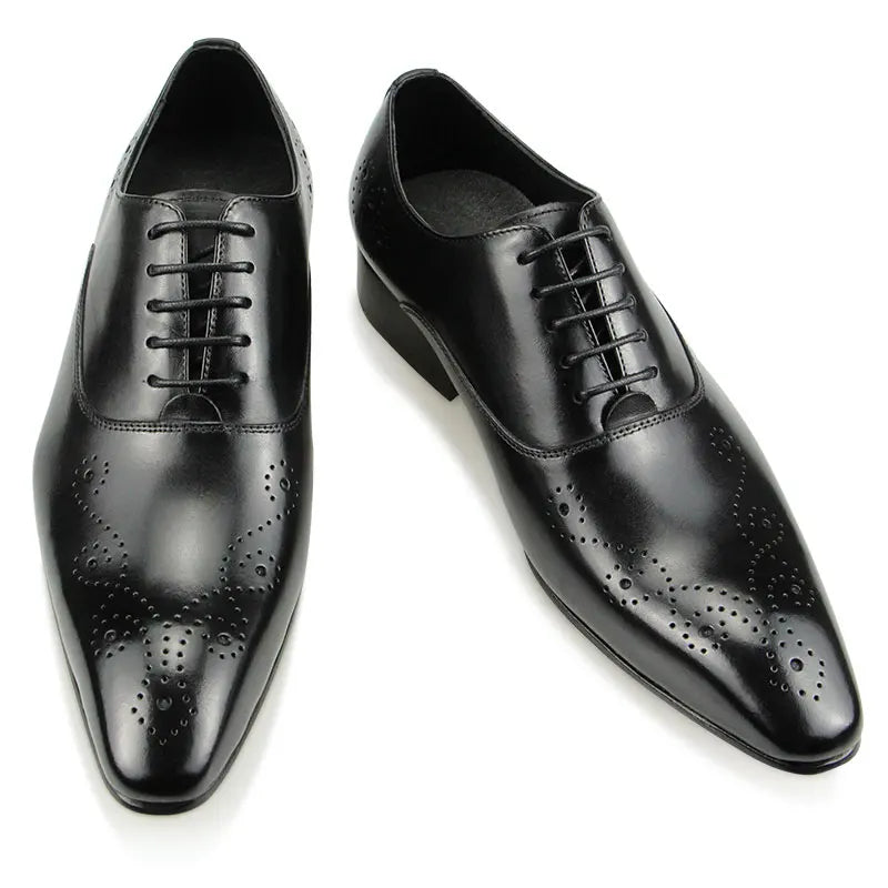 Bauluvio - Schwarze Kleid Schuhe Oxfords für Männer