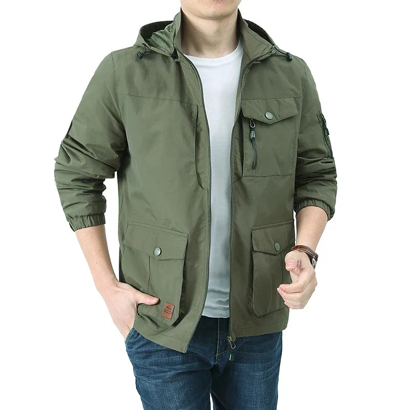 Bauluvio - Atmungsaktive Herren-Sommerjacke im Cargo-Stil