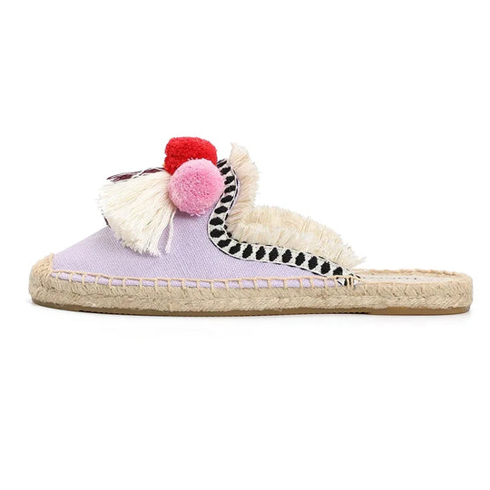 Bauluvio - Espadrille-Mules mit flauschigem Ball