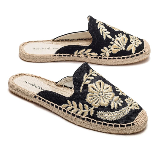 Bauluvio - Bestickte Espadrille-Pantoletten für Frauen