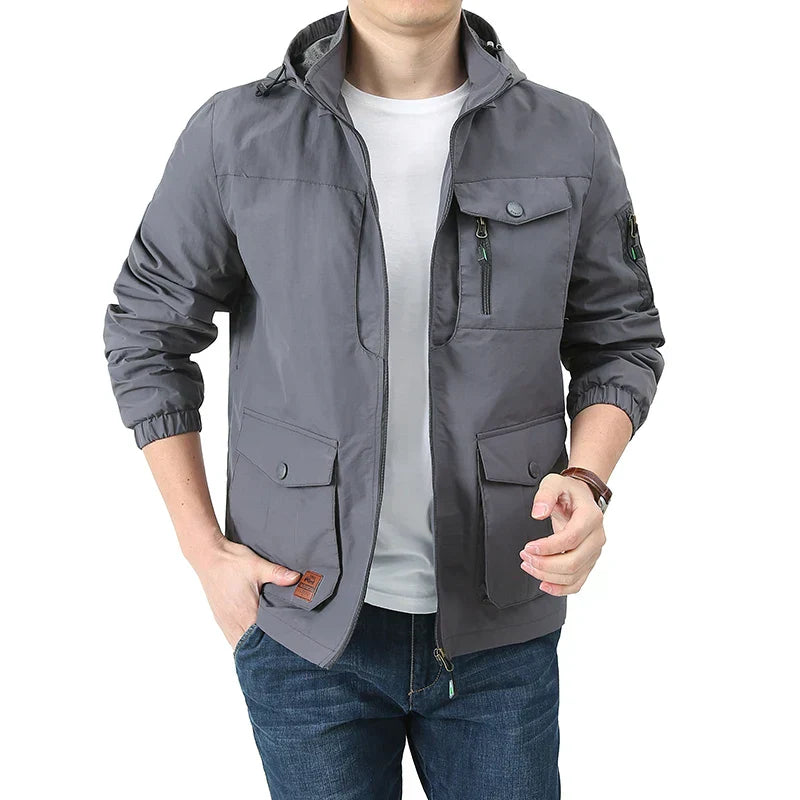 Bauluvio - Atmungsaktive Herren-Sommerjacke im Cargo-Stil