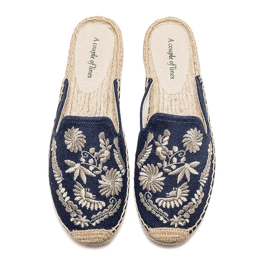 Bauluvio - Bestickte Espadrille-Pantoletten für Frauen