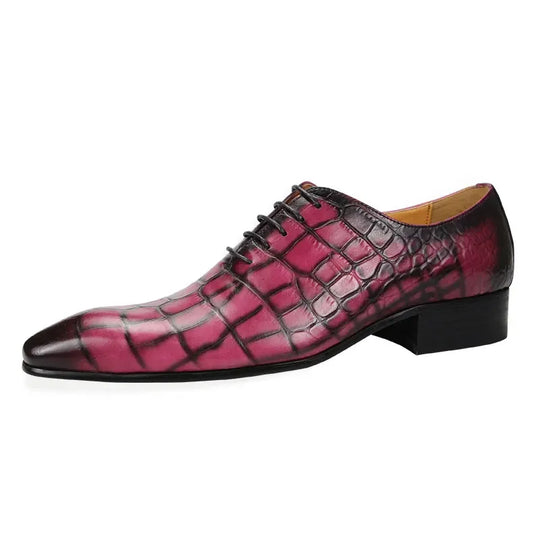 Bauluvio - Elegante Lederschuhe mit Alligatormuster