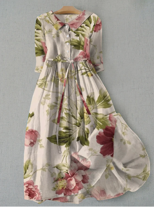 Bauluvio - Bequemes langes Kleid mit Blumenmuster