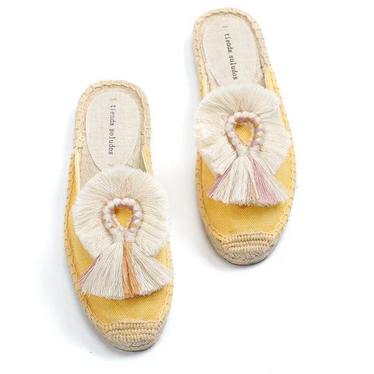 Bauluvio - Espadrille-Mules mit flauschigem Ball