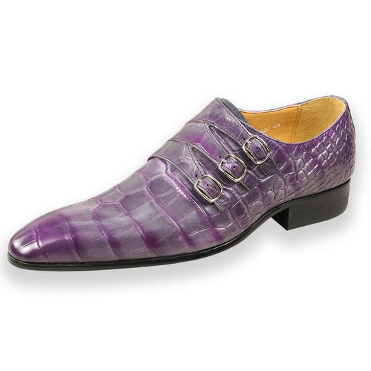 Bauluvio - Crocodile Pattern Leder Loafers für Männer