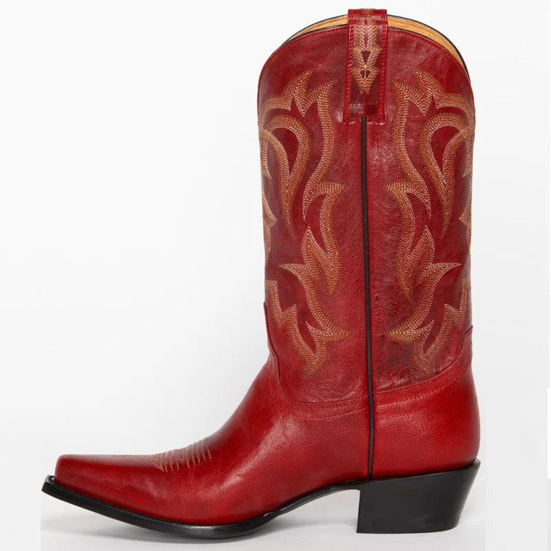 Bauluvio - Western Retro Leder Cowboystiefel