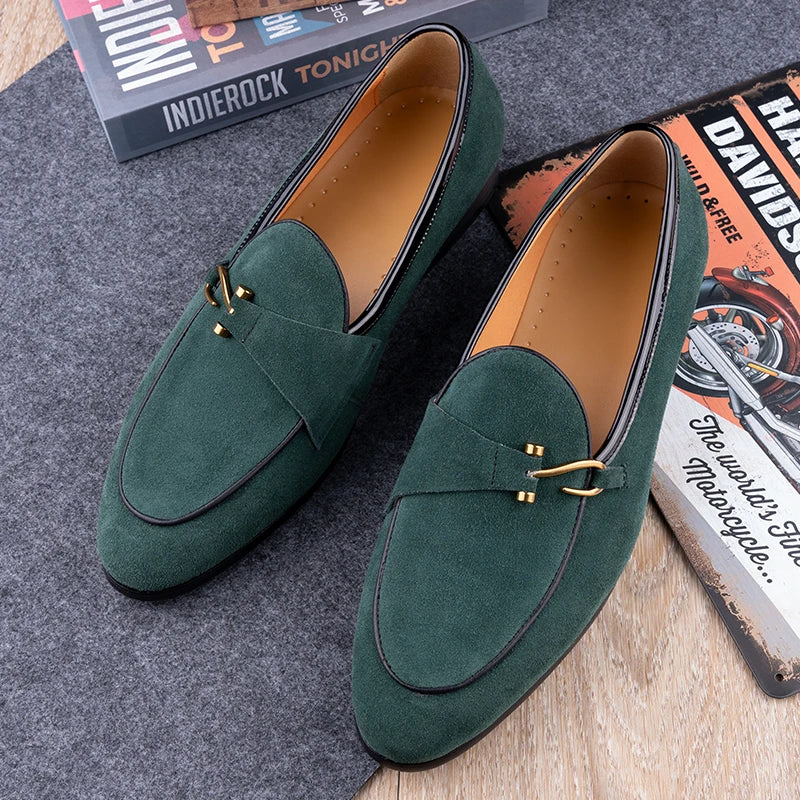 Bauluvio - Luxe Loafers aus Wildleder mit Schnalle