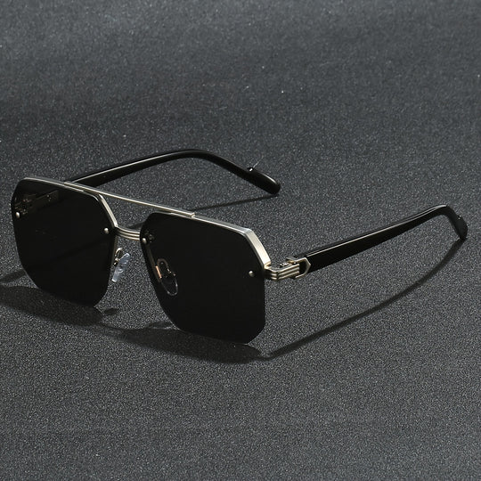 Bauluvio - Herren Halbrahmen Polygonal Metall Freizeitbrille