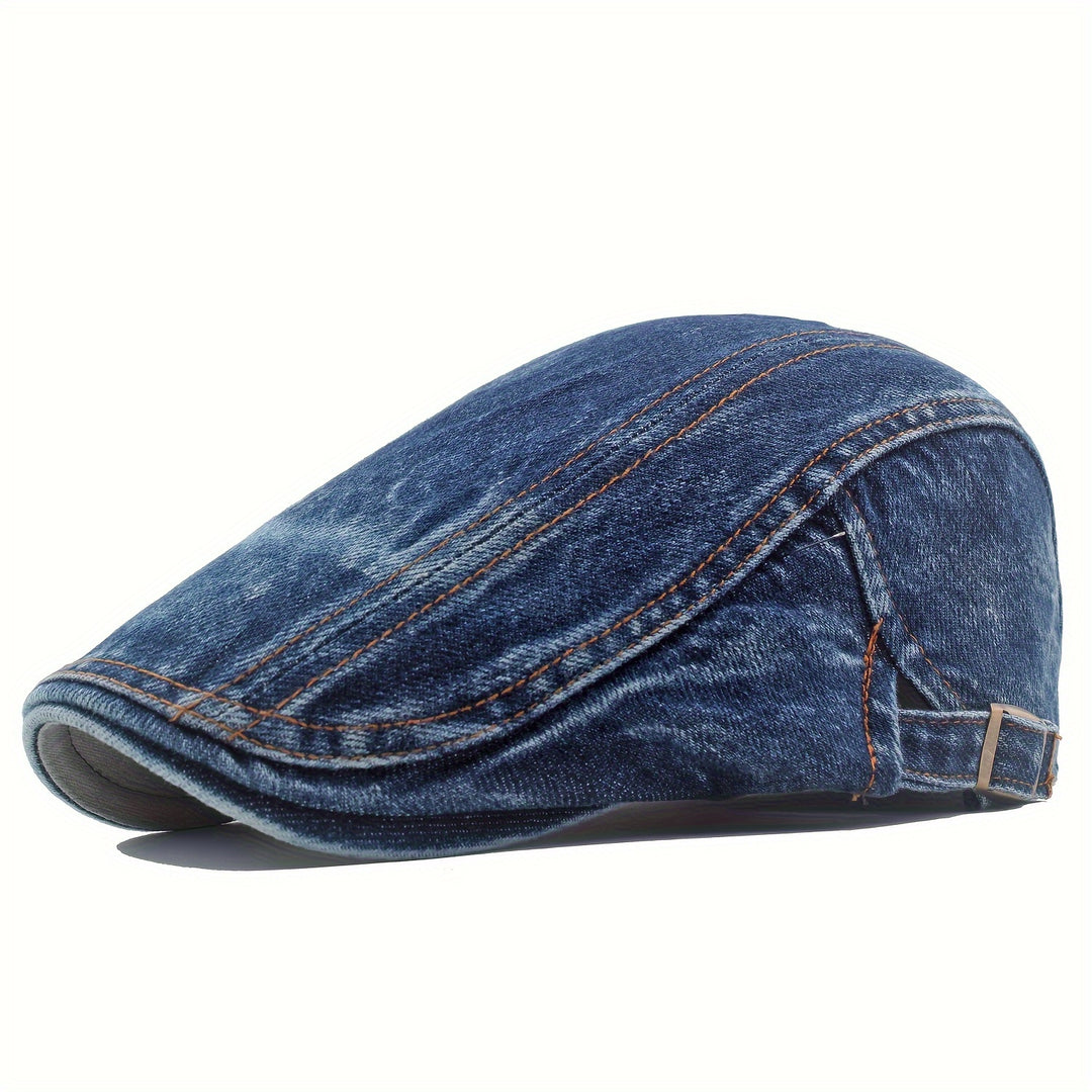 Bauluvio - Newsboy-Cap aus gewaschenem Denim für Männer