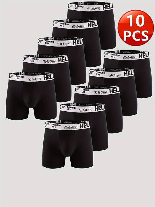 HELLO Letter Baumwoll-Boxershorts für Männer (10er-Pack)