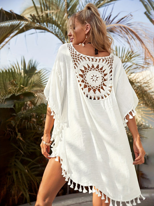 Bauluvio - Bohemian Crochet Tassel Cover-Up für Frauen