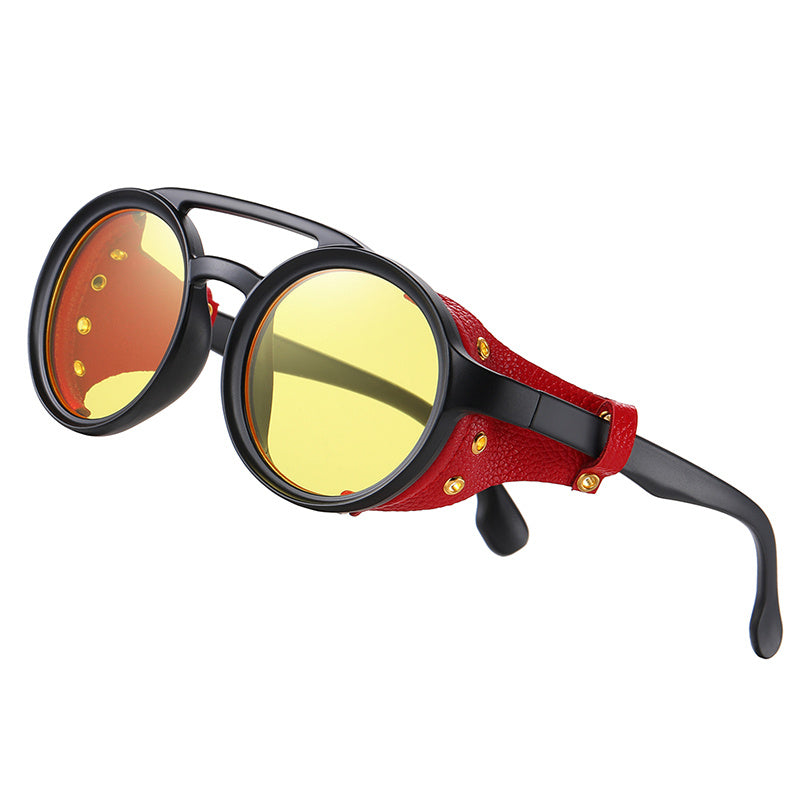 Bauluvio - Retro Steampunk Runde Sonnenbrille