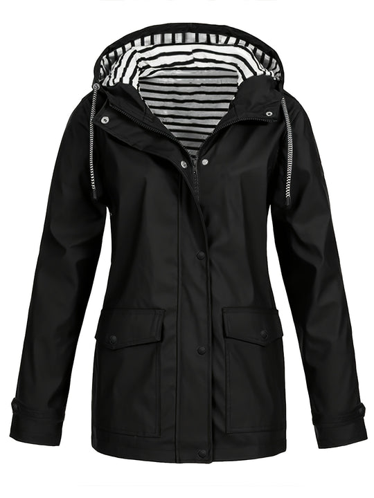 Bauluvio - Gestreifte gefütterte Zip-Up Jacke für Frauen