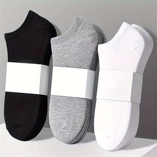 Bauluvio - Kurze Sportbootsocken für Männer in festen Farben (10 Paar)