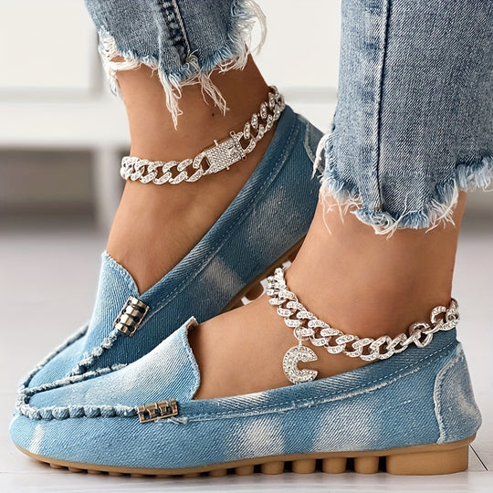 Bauluvio - Damen Casual Denim Loafers