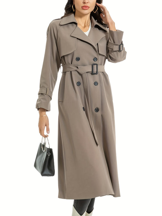 Bauluvio - Damen Trenchcoat mit doppeltem Gürtel