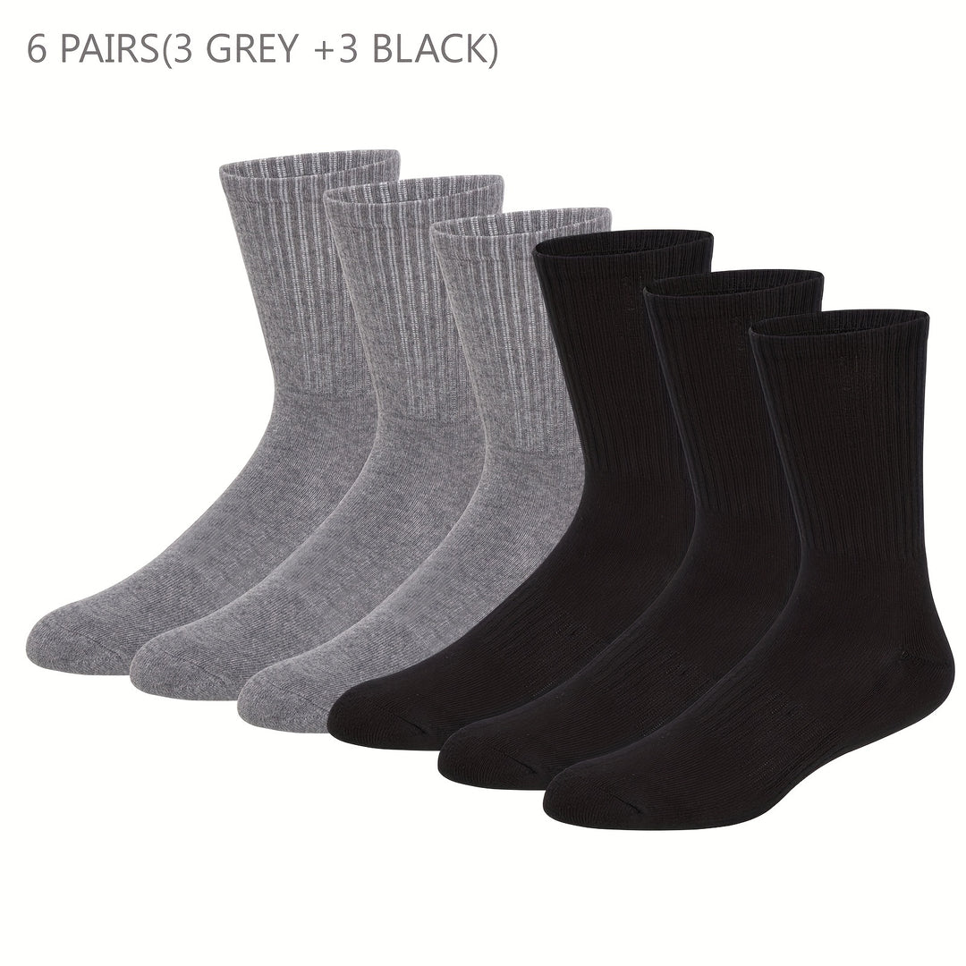 Bauluvio - Kurze Crew-Socken aus fester Baumwolle für Männer (6 Paare)