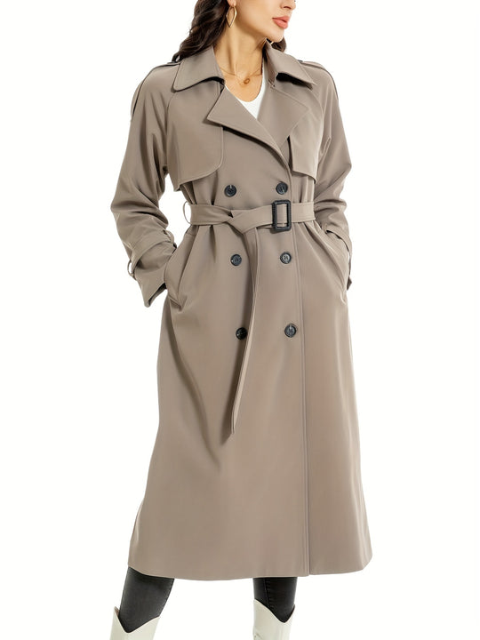 Bauluvio - Damen Trenchcoat mit doppeltem Gürtel