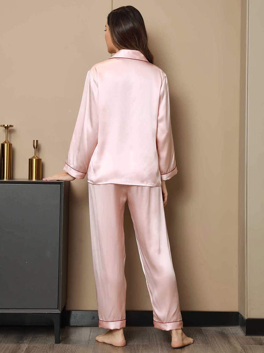 Bauluvio - Luxuriöses Pyjama-Set aus Seide mit langen Ärmeln