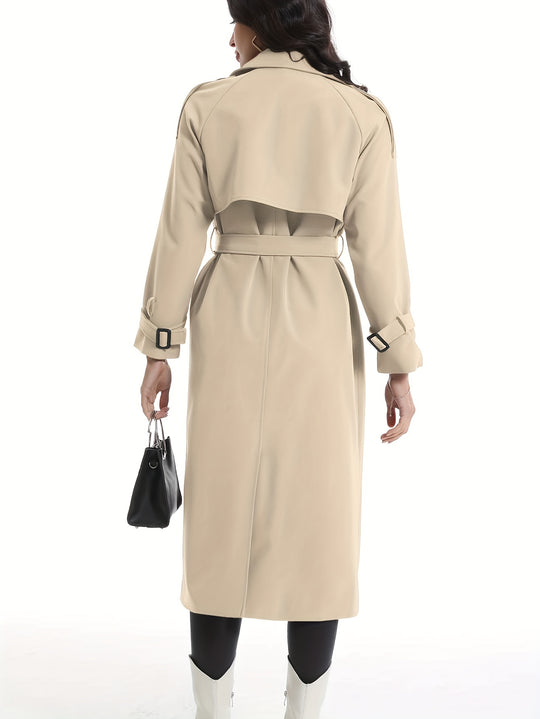 Bauluvio - Damen Trenchcoat mit doppeltem Gürtel