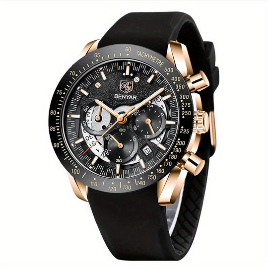 Bauluvio - Herren-Chronograph Analog-Quarz-Uhr