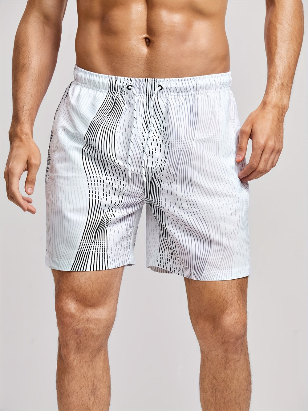 Bauluvio - Gestreifte Herren-Badehose mit Taschen