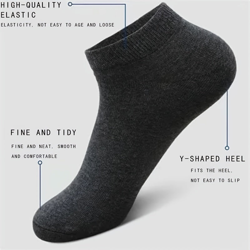 Bauluvio - Kurze Sportbootsocken für Männer in festen Farben (10 Paar)