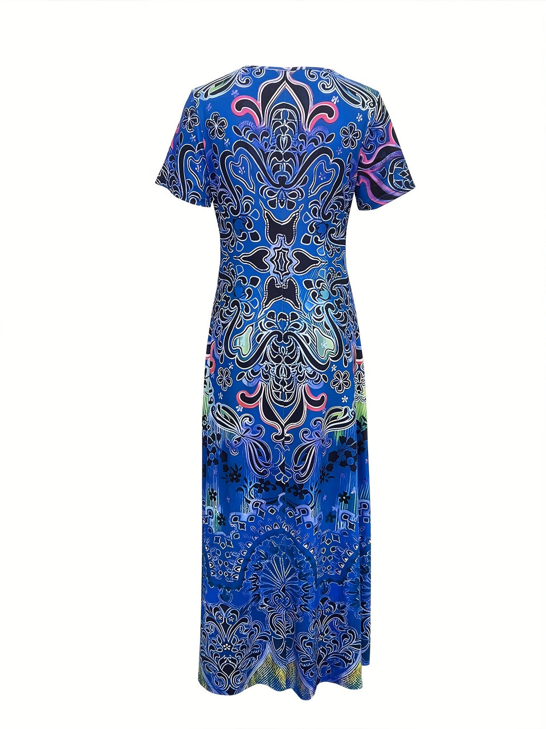 Bauluvio - Ethnisches Boho-Maxikleid mit Blumendruck