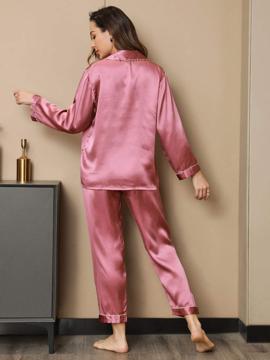 Bauluvio - Luxuriöses Pyjama-Set aus Seide mit langen Ärmeln