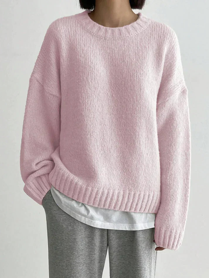 Bauluvio - Rosa Rundhals-Pullover für Frauen