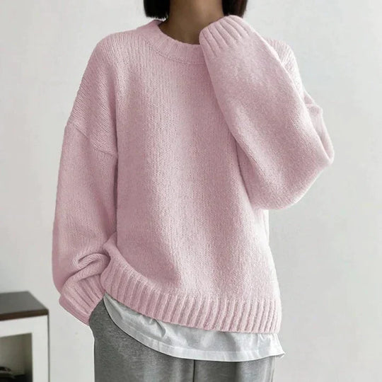 Bauluvio - Rosa Rundhals-Pullover für Frauen