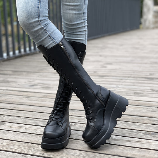 Plateau-Keilstiefel für Frauen